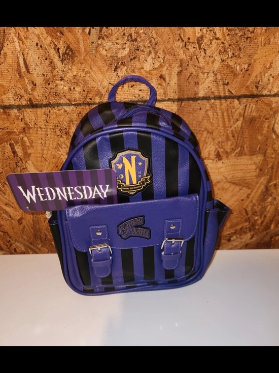 Other - Wednesday Addams Purple & Black Striped Mini Backpack